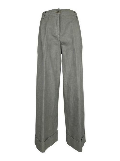 pantalone donna cropped in drill di cotone grigio Kiltie | SPENCER-T5107610