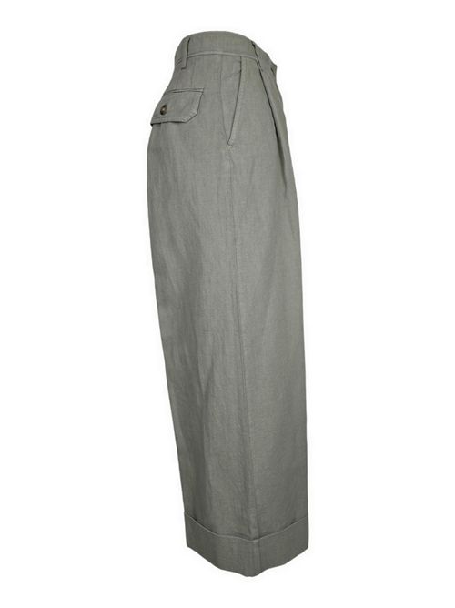 pantalone donna cropped in drill di cotone grigio Kiltie | SPENCER-T5107610