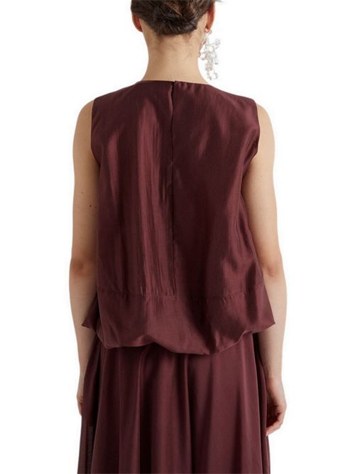 canotta donna in mussola bordeaux MEIMEIJ | E6/I/M6EF11881