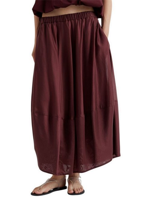 gonna donna in mussola bordeaux