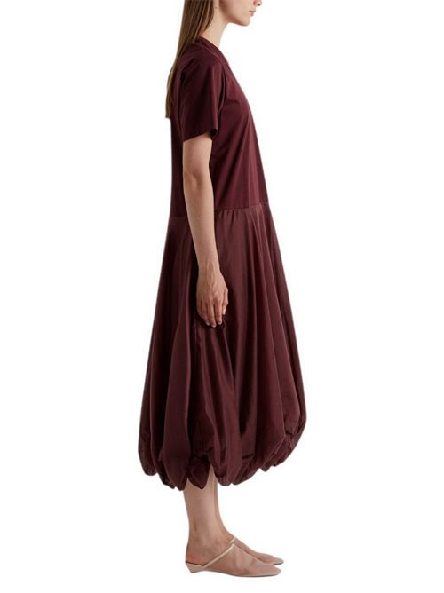 abito donna in bimateriale bordeaux MEIMEIJ | E6/I/M6EF17881