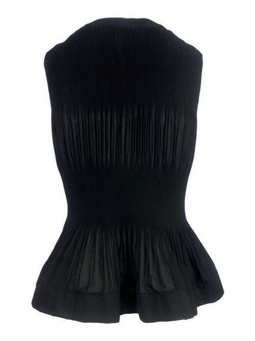 top donna con plisset e balze nero MEIMEIJ | E6/I/M6EY04100