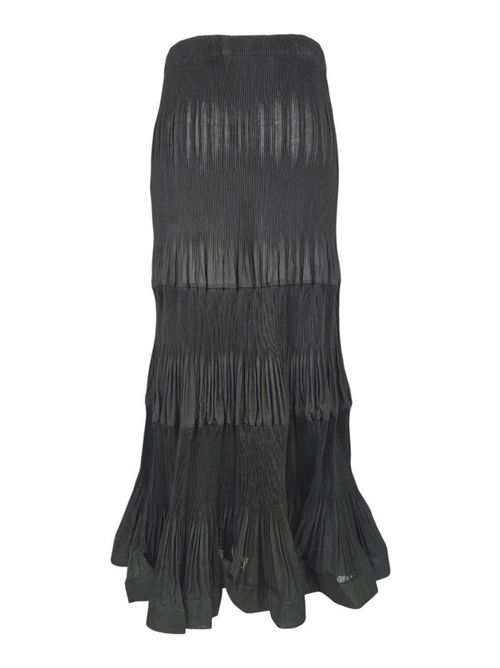 gonna donna con plisset e balze nero MEIMEIJ | E6/I/M6EY05100