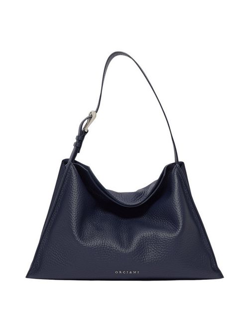 Borsa donna Trinity Soft Midi in pelle martellata blu Orciani | B02231-SOFTNAVY