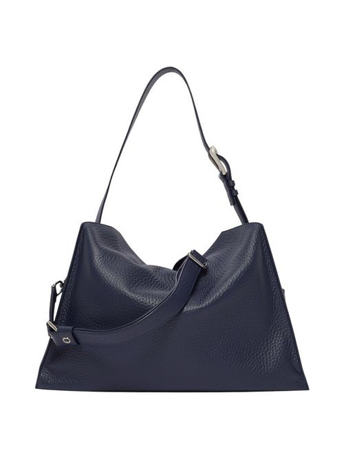 Borsa donna Trinity Soft Midi in pelle martellata blu Orciani | B02231-SOFTNAVY