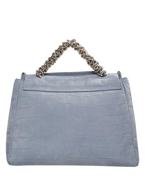 Borsa Sveva Twilight Mid in nabuk stampa cocco azzurro Orciani | BT2006-TWILIGHTCIELO