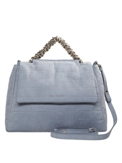 Borsa Sveva Twilight Mid in nabuk stampa cocco azzurro Orciani | BT2006-TWILIGHTCIELO