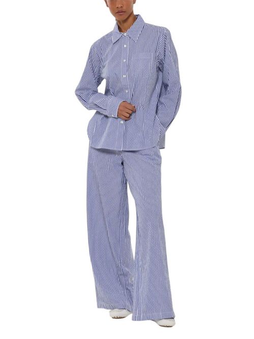 pantalone donna righe e strass bianco e azzurro P.A.R.O.S.H. | D230764-CASHINE883