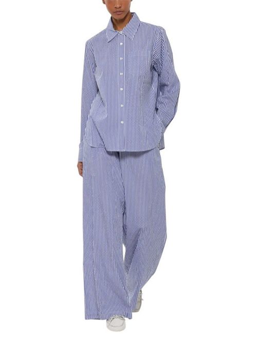 pantalone donna righe e strass bianco e azzurro P.A.R.O.S.H. | D230764-CASHINE883