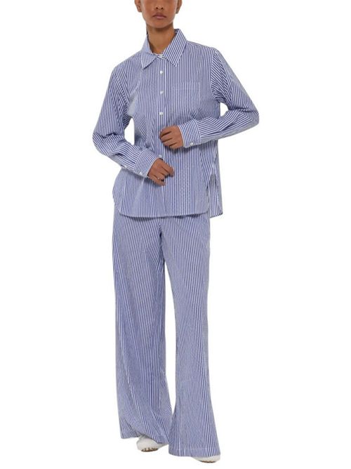 pantalone donna righe e strass bianco e azzurro P.A.R.O.S.H. | D230764-CASHINE883