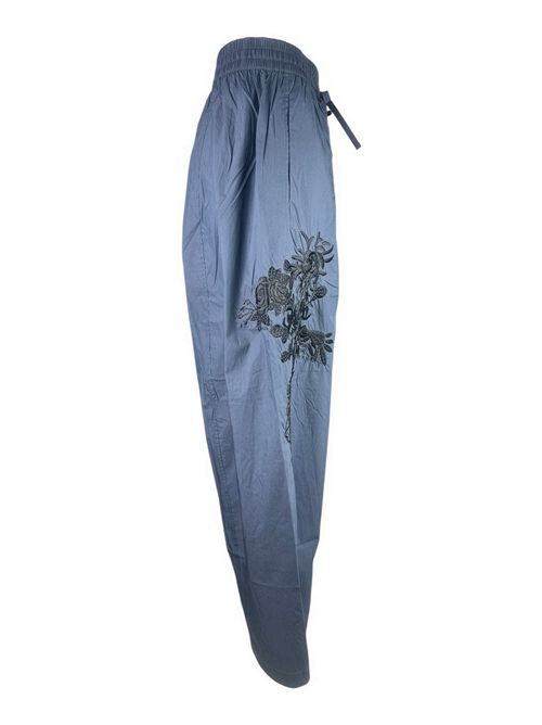 pantalone donna in nylon ricamato blu e nero P.A.R.O.S.H. | D230767R-NIJA26012
