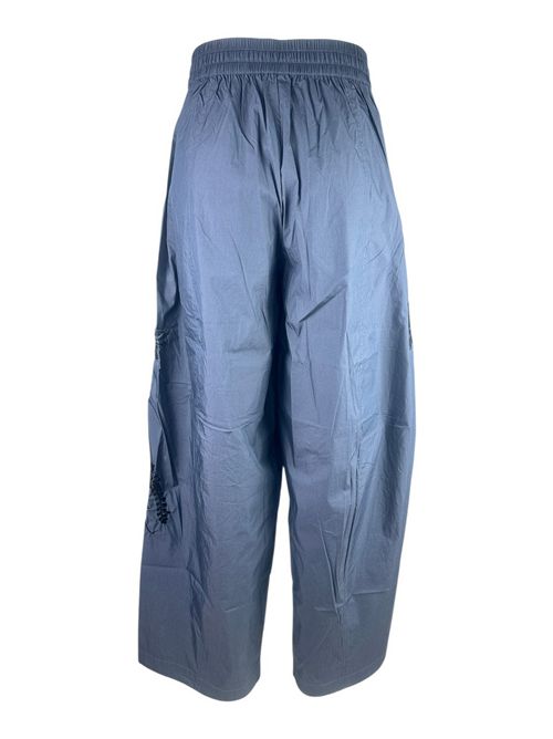 pantalone donna in nylon ricamato blu e nero P.A.R.O.S.H. | D230767R-NIJA26012
