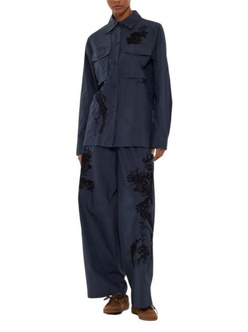 pantalone donna in nylon ricamato blu e nero P.A.R.O.S.H. | D230767R-NIJA26012