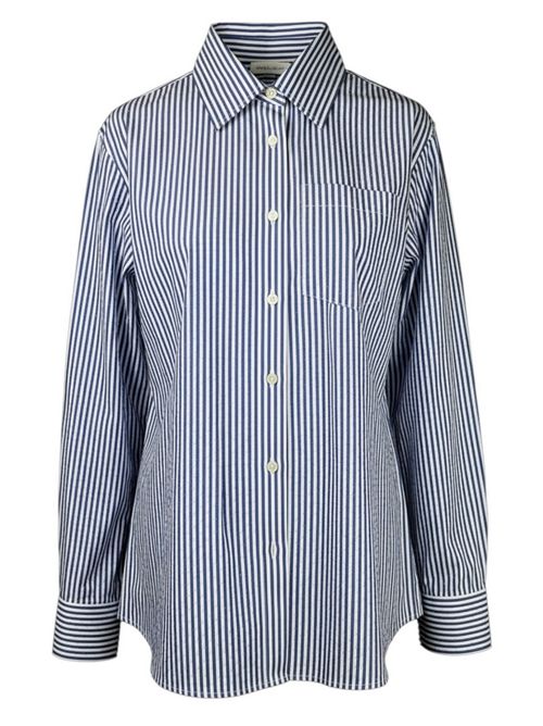 camicia donna righe e strass bianco e azzurro P.A.R.O.S.H. | D380646-CASHINE883