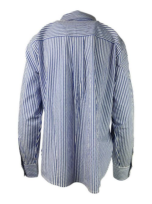 camicia donna righe e strass bianco e azzurro P.A.R.O.S.H. | D380646-CASHINE883