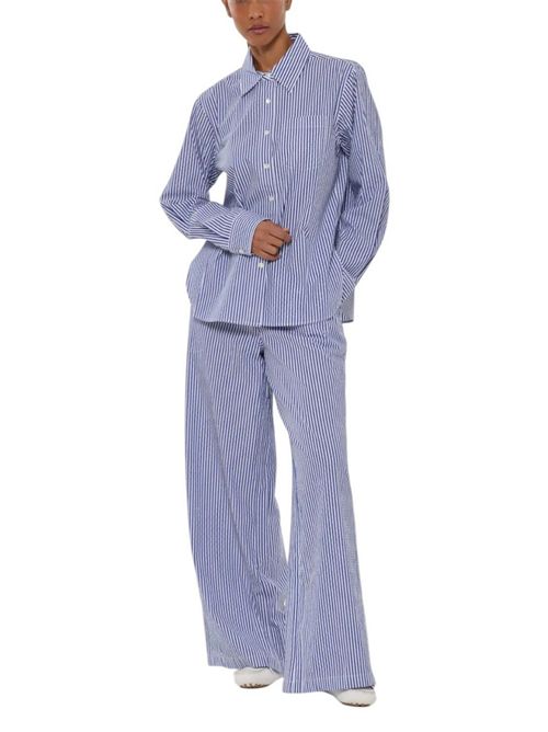 camicia donna righe e strass bianco e azzurro P.A.R.O.S.H. | D380646-CASHINE883