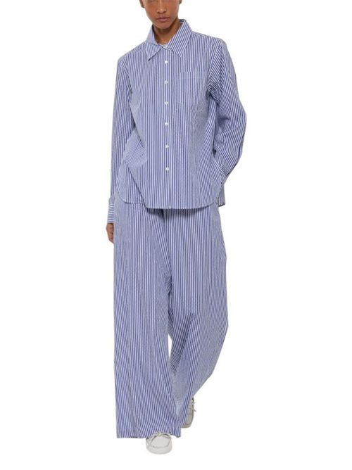 camicia donna righe e strass bianco e azzurro P.A.R.O.S.H. | D380646-CASHINE883