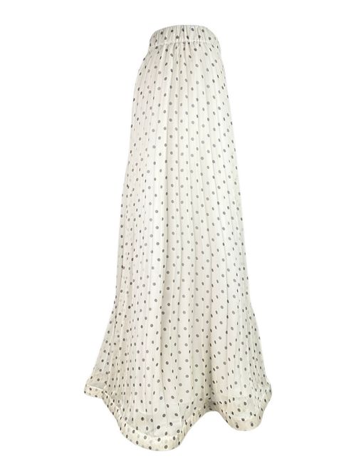 gonna donna in chiffon a pois avorio e marrone P.A.R.O.S.H. | D621198-PALLINA802