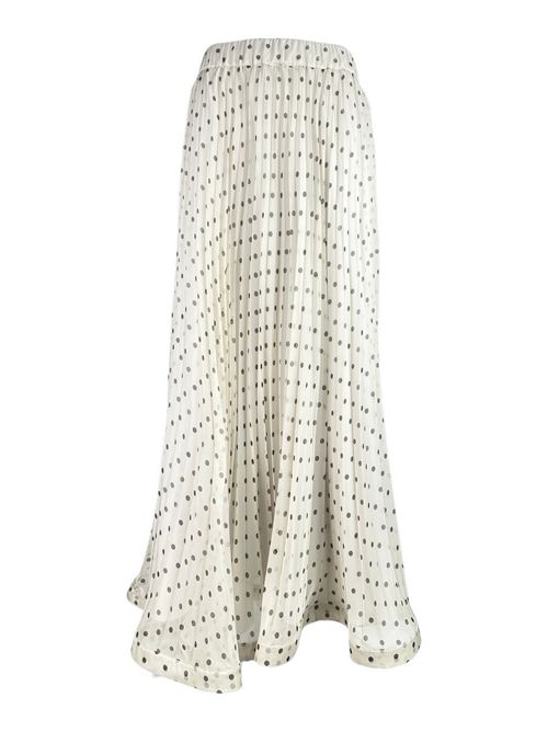 gonna donna in chiffon a pois avorio e marrone P.A.R.O.S.H. | D621198-PALLINA802