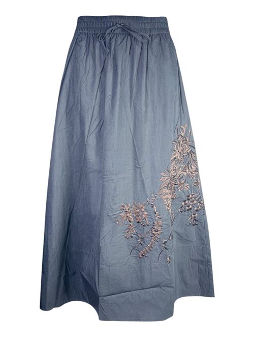 gonna donna in nylon ricamato nero e marrone P.A.R.O.S.H. | D621560R-NINJA26013