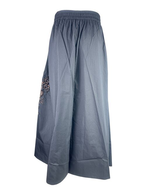 gonna donna in nylon ricamato nero e marrone P.A.R.O.S.H. | D621560R-NINJA26013