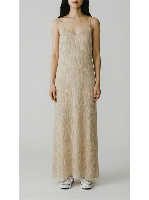 abito donna con piume beige Rame | NSABI30-TPO0591SAND