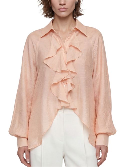 camicia donna con ruches rosa Rame | NSCAM08-TVI0426SKIN