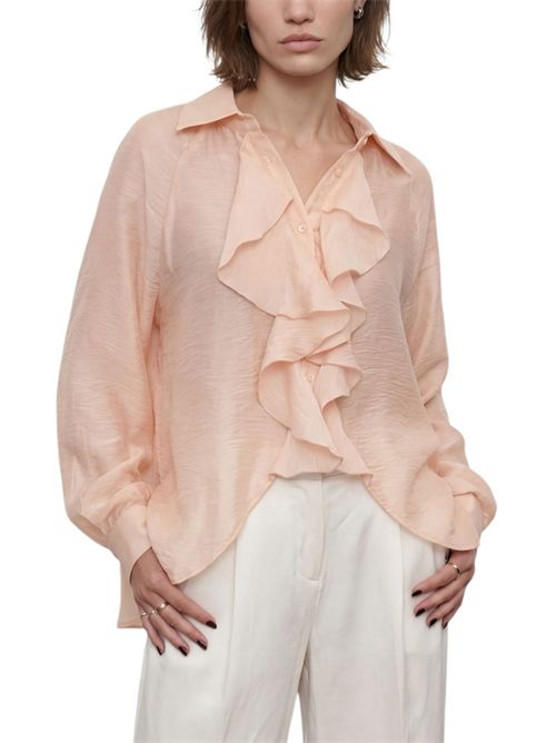 camicia donna con ruches rosa Rame | NSCAM08-TVI0426SKIN