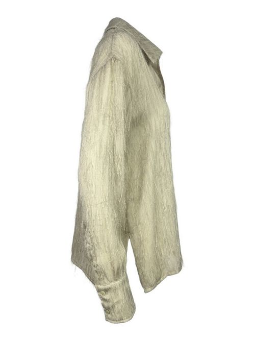 camicia donna tortora con piume Rame | NSCAM22-TPO0591SAND