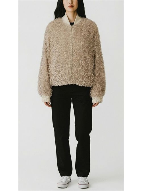 bomber donna con piume rosa Rame | NSCAP07-TPO0506BLUSH