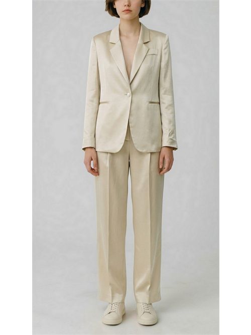 pantalone donna con pinces avorio Rame | NSPAN21-TVI0422ICE