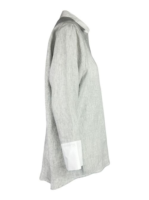 camicia donna a righe bianco e verde Whyci | 1080048