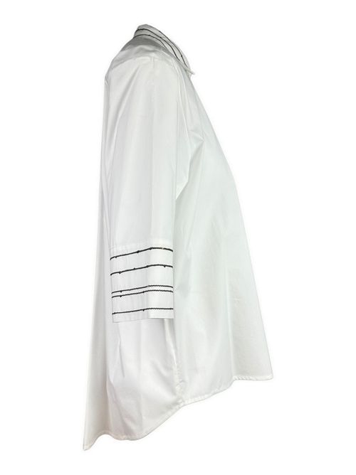 camicia donna con pailletttes bianco e marrone Whyci | 1270322