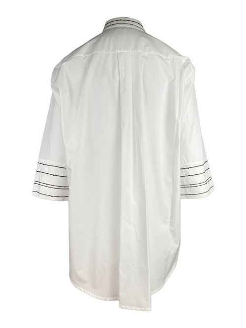 camicia donna con pailletttes bianco e marrone Whyci | 1270322