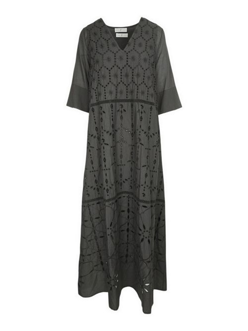 abito donna in sangallo marrone