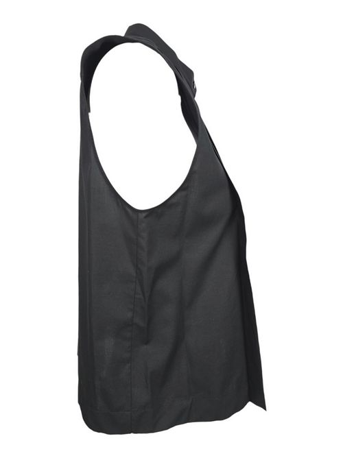 camicia donna senza maniche pieghe nero Xacus | CORA-15112998