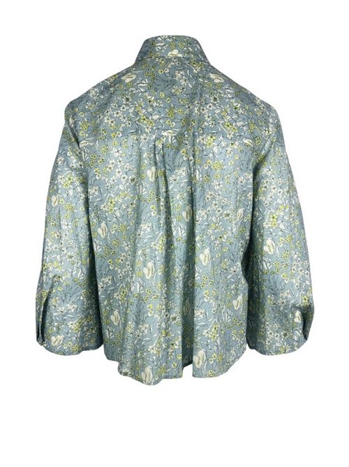 camicia donna corta fantasia liberty azzurro Xacus | MARGOT-25575002