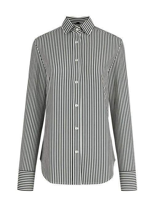 camicia donna in tessuto active a righe bianco e marrone Xacus | SARAKT-25619005