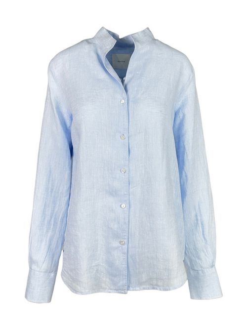 camicia donna lino collo in piedi azzurro Xacus | SASHA-15297770