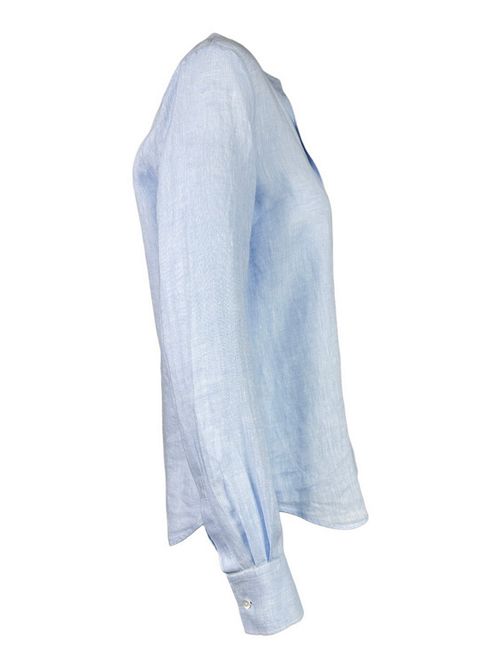 camicia donna lino collo in piedi azzurro Xacus | SASHA-15297770