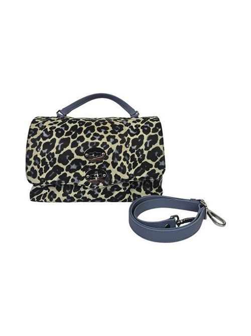 borsa donna postina small in nylon maculato azzurro e beige Zanellato | 068010S-2010000Z0006