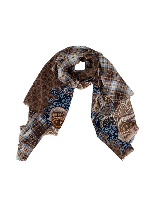 women's scarf brown and light blue wales Altea | 246049402