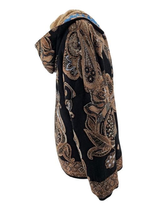 women's black and brown patterned caban BYE | 4WB/VC3/H061099
