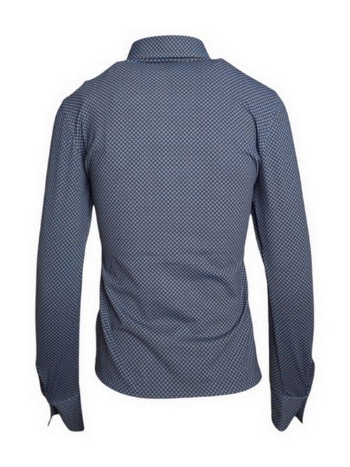 camicia donna in skin like blu e marrone Caliban | PL4-YYDFE1