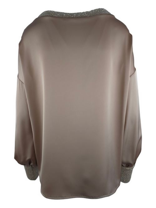 camicia donna in raso nocciola D.EXTERIOR | 597157