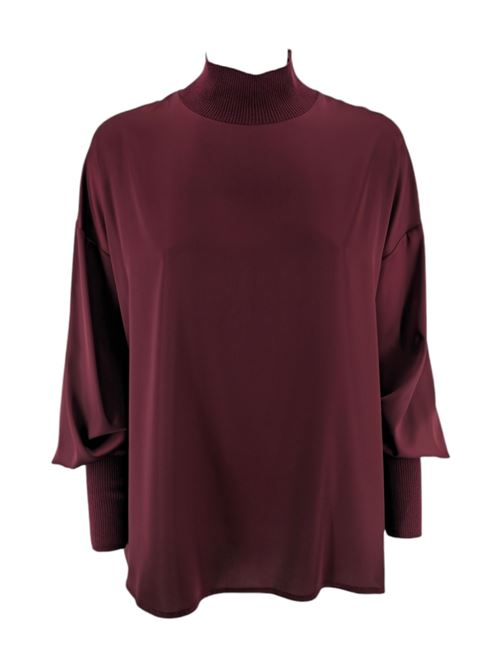 women's burgundy satin shirt D.EXTERIOR | 5971724