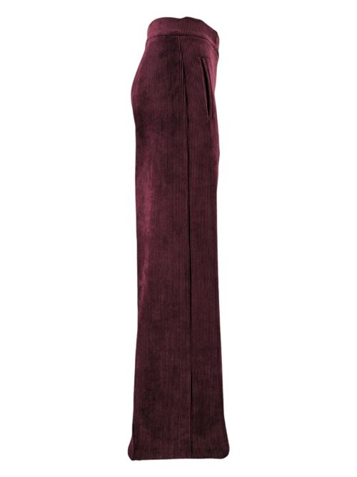 women's trousers in burgundy velvet D.EXTERIOR | 5979123