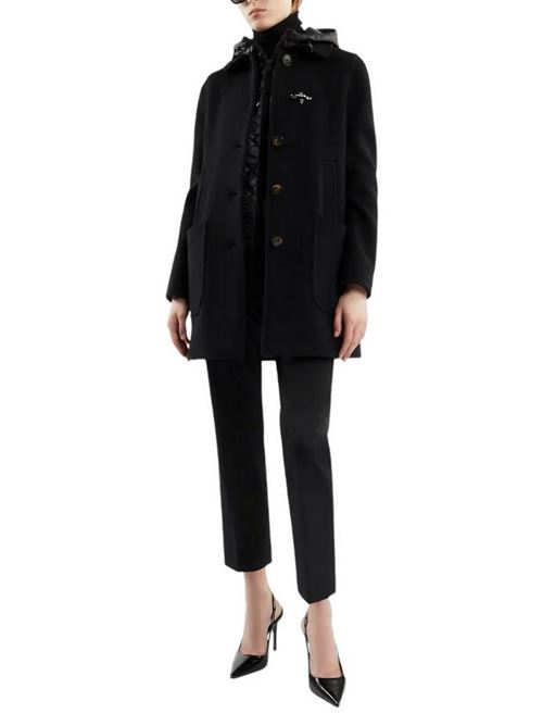 cappotto donna baby coat in panno nero Fay | NAW54493060WILB999