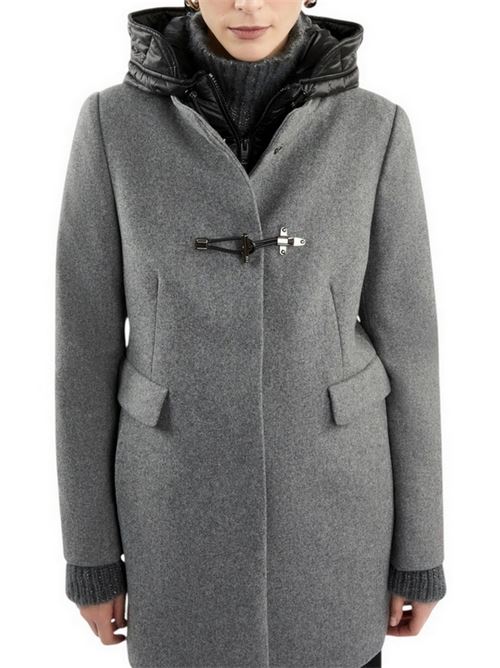 Cappotto donna Toggle Coat in Panno di Lana grigio Fay | NAW59493430UKMB600