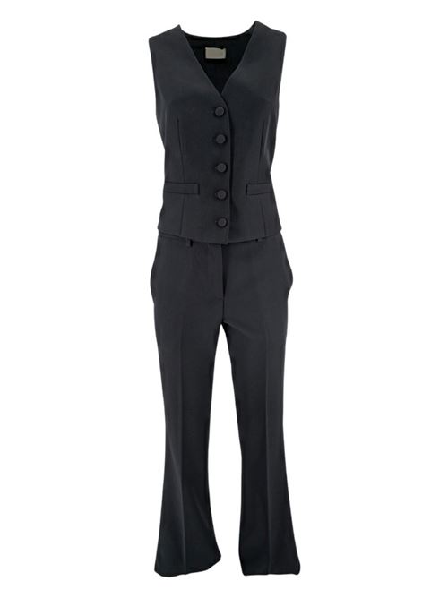 gilet donna in gabardina nero Gnossienne | 2905/FO-4178NERO